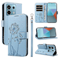 Pikkukuva 1 / 5: Xiaomi Poco X6 5G/Redmi Note 13 Pro 5G Nahkakotelo Lompakko Puhelinkuori Voikukan Kuvio - Punainen Multicolor Sky Blue
