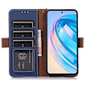Miniatyrbild 2 av 5: För Huawei Nova Y91 4g/enjoy 60x Phone case Rfid Blocking Läder Litchi Texture Stand Cover Sapphire