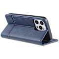 Miniatyrbillede 4 af 5: AZNS PU Læder Wallet Telefon Cover Stativ Beskyttelsesetui til iPhone 15 Pro Max Multicolor Style A
