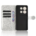 Miniatyrbillede 4 af 5: Til Infinix Note 30 Vip 5g Telefon Wallet Etui Dot Præget Stativ Pu Læder Cover Silver