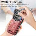 Miniatyrbillede 5 af 5: Til Samsung Galaxy S24 Ultra Etui Præget Mønster Kortholder Støtteben Læder Bagcover Multicolor Style A