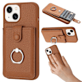 Miniatyrbillede 1 af 5: Kortlommer Læder Bagcover med Ringstøtteben til iPhone 15 Plus/14 Plus Multicolor Style D