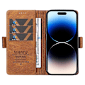 Pikkukuva 2 / 5: YIKATU YK-005 iPhone 14 Pro Folio Flip -suojakotelo PU-nahkaa, pehmeäpintainen jalustallinen lompakkokotelo Multicolor Style C