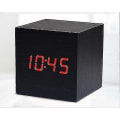 Miniatyrbild 4 av 5: Gingko Cube Led Click Clock Väckarklocka med ljudaktivering (tid, datum & temperatur) Olika färger A10 Black and white