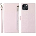 Miniatyrbild 1 av 5: Fodral till iPhone 15 Plus med dragkedjeficka, PU-läder med litchistruktur och rem Multicolor Style B