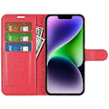 Pikkukuva 2 / 5: Puhelinlaukku jalustalla iPhone 15 Plus -puhelimelle, PU-nahkainen lompakkokotelo Multicolor Style D