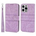 Miniatyrbild 1 av 5: För iPhone 15 Pro Max Skal Präglat Läder Ställ Stöttåligt Telefonskal med Rem Multicolor Style A