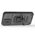 Miniatyrbilde 3 av 5: For iPhone 15 Pro Deksel med Støtte og Skyvbart Linsebeskyttelse PC+TPU Støtsikkert Robust Skall Multicolor Style A