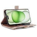 Miniatyrbild 3 av 5: Fodral till iPhone 15 Plus med dragkedjeficka, PU-läder med litchistruktur och rem Multicolor Style D