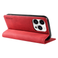 Miniatyrbild 4 av 5: För Iphone 15 Pro Max Skin-touch Pu Läder Shell Plånboksställ Cover Red
