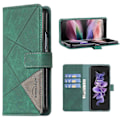 Miniatyrbillede 5 af 5: BINFEN COLOR BF05 Etui til Samsung Galaxy Z Fold6 5G PU Læder Geometrisk Telefon Cover Multicolor Style F