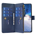 Miniatyrbillede 2 af 5: BF Style-19 PU Læder Telefon Cover Flip Wallet Stand med Lynlåslomme til iPhone 15 Pro Max Multicolor Style B