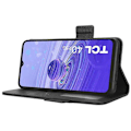 Miniatyrbillede 3 af 5: Læder Smartphone Etui til TCL 40R 5G, Dobbelt Magnetisk Lås Flip Wallet Stand Telefon Cover Multicolor Style B
