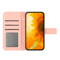 Pikkukuva 2 / 5: Ht04 PU-nahkainen puhelinkotelo Oppo Reno10 Pro+ 5g -puhelimelle, auringonkukkakuvioinen lompakkokotelo jalustalla ja olkahihnalla Light Pink