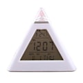 Miniatyrbild 3 av 5: Digital LED-väckarklocka 7 färger Ändra nattljus Tid Temperatur Display Pyramid Form Skrivbordsklocka