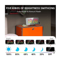 Miniatyrbillede 4 af 5: RGB Digital Vækkeur Til Soveværelse, 6,5 Tommer HD & Spejl Display Med 4 RGB Skiftende Farver Og 7 R