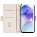 Miniatyrbillede 2 af 5: Læder Wallet Case med RFID-blokering og stativ til Samsung Galaxy A26 5G med håndrem - Grøn Multicolor White