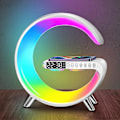 Miniatyrbild 1 av 5: Smart Sound Machine Wake Up Light Väckarklockor Smart Bordslampa Kontroll Med App, 15W Snabb Trådlös Laddare Med Bluetooth Audio Väckarklocka För Vuxna White