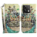 Miniatyrbillede 1 af 5: Etui med 3D-mønsterprint i læder med rem til Xiaomi Redmi Note 13 5G/Note 13 5G Multicolor Animals