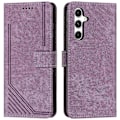 Miniatyrbillede 1 af 5: Til Samsung Galaxy A36 5G Etui Prægede Linjer Læder Telefon Cover Foldbart Stativ Multicolor Style F