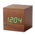 Miniatyrbild 1 av 4: Gingko Cube Led Click Clock Väckarklocka med ljudaktivering (tid, datum & temperatur) Olika färger A10 Brown green