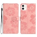 Miniatyrbillede 1 af 5: Blomsterpræget PU læder standpung cover til iPhone 11 mobiltelefon Multicolor Style C