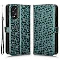 Miniatyrbild 1 av 5: För Oppo A38 4G Fodral PU Läder Präglat Vikbart Ställ Mobiltelefon Skal Multicolor Style C