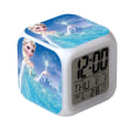 Miniatyrbild 1 av 2: Frozen färgglad glödande led väckarklocka Anime tecknad barn fyrkantig klocka Digital väckarklocka med tid, temperatur, alarm, datum