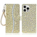 Miniatyrbillede 1 af 5: PU læder pung etui med kortholder og glitter til iPhone 16 Pro Multicolor Style E