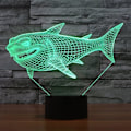 Miniatyrbild 4 av 5: Ltd Creative Shark 3d Nattljus USB driven Touch Switch Fjärrkontroll Led Decor Optical Illusion 3d-lampa 7/16 Färger Ändrar Barn Barn Toy Ch