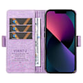 Miniatyrbillede 2 af 5: YIKATU YK-005 Pung Etui til iPhone 14 Stativ PU Læder Hud-berørings Magnetisk Beskyttende Telefon Cover Multicolor Style B