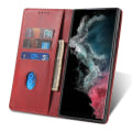 Miniatyrbild 2 av 5: För Samsung Galaxy S21 Ultra 5g Telefon Flip Läder Case Business Style Stand Mobiltelefon Cover Red