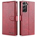 Miniatyrbillede 1 af 5: AZNS Dobbeltsidet Magnetisk Lås Pung PU Læder Stand Case til Samsung Galaxy S21 4G/5G Multicolor Style C