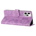 Miniatyrbillede 4 af 5: Til iPhone 12 Pro 6.1 tommer Blomster Præget PU Læder Telefon Cover Foldbart Stativ Wallet Cover Multicolor Style B
