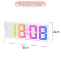 Miniatyrbillede 2 af 5: Farverigt Skrift Alarm Clock Sengelampe Stort Display Stor Skrift Soveværelse LED Alarm Clock, Elektronisk Bordur med Temperaturvisning