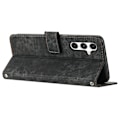 Miniatyrbillede 3 af 5: Til Samsung Galaxy A36 5G Etui Prægede Linjer Læder Telefon Cover Foldbart Stativ Multicolor Style E