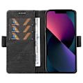 Miniatyrbillede 2 af 5: YIKATU YK-005 Pung Etui til iPhone 14 Stativ PU Læder Hud-berørings Magnetisk Beskyttende Telefon Cover Multicolor Style E