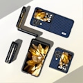 Pikkukuva 5 / 5: Oppo Find N3 Flip 5G PU-nahkapäällysteinen PC-kotelo hiilikuitukuvioinen suojapuhelinkotelo Multicolor Style E