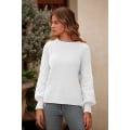 Miniatyrbillede 2 af 5: Dame 2023 Vinter Pullover Sweater Afslappet Langærmet Rund Hals Løs Tyk Strikket Jumper Toppe Bluse White Large