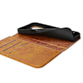Miniatyrbillede 4 af 5: PU-læder kalveskinds tekstureret magnetisk lukning smartphone cover til iPhone 16 Plus Multicolor Style D