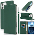 Miniatyrbillede 5 af 5: For iPhone 16 Pro Wallet Case Ægte Ko Læder Telefon Cover Litchi Tekstur Multicolor Style C
