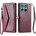 Miniatyrbilde 1 av 5: Lærveske med håndleddsstropp, lommebok og stativ til Motorola Edge 60 5G/ 60 Fusion 5G Multicolor Wine Red