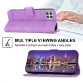 Miniatyrbild 4 av 5: Dierfeng Df-03 Stand Phone case För Samsung Galaxy A22 5g (eu-version), Linjer Imprinted Pu-läder cover Purple