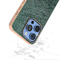 Pikkukuva 4 / 4: iPhone 16 Pro -kotelo, galvanointi puhelinkuori PU-nahka+TPU Litsi-kuvioitu kotelo Multicolor Style C