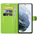 Miniatyrbillede 4 af 5: Wallet Design Læder Telefon Cover Folio Flip Cover med Støttefod til Samsung Galaxy S21 FE Multicolor Style F