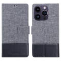 Miniatyrbild 1 av 5: För Iphone 15 Pro Canvas Pu Läder Case Stativ Plånbok Cover Black
