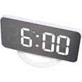 Miniatyrbild 1 av 5: Spegelklocka USB -laddning Vibrationslarmfunktion LED-vibrationsväckarklocka Abs förinställd snooze med 4 funktionstangenter för sovrum till vardagsrum