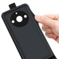 Pikkukuva 4 / 5: Pystysuuntainen läppäpuhelin nahkakotelo Realme 11 Pro+ 5g/11 Pro 5g -puhelimille, korttipidike Crazy Horse -kuvio Black