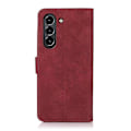 Miniatyrbillede 3 af 5: KHAZNEH Wallet Stand Design Læder Cover Case til Samsung Galaxy S21 FE/S21 Fan Edition Multicolor Style B