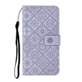 Miniatyrbillede 2 af 5: Præget Blomsterpung Læder Beskyttelsesetui Magnetisk Lås Flip Cover til Samsung Galaxy A22 5G
